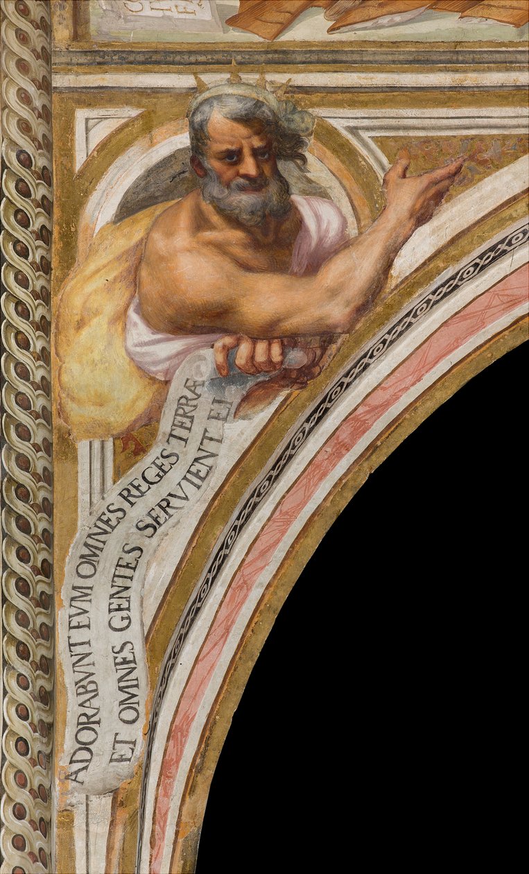 中央大厅，Plume Quinta Campata Nord，Vincenzo Campi 1573，有先知的半身像 作者 文森佐·坎皮（Vincenzo Campi）