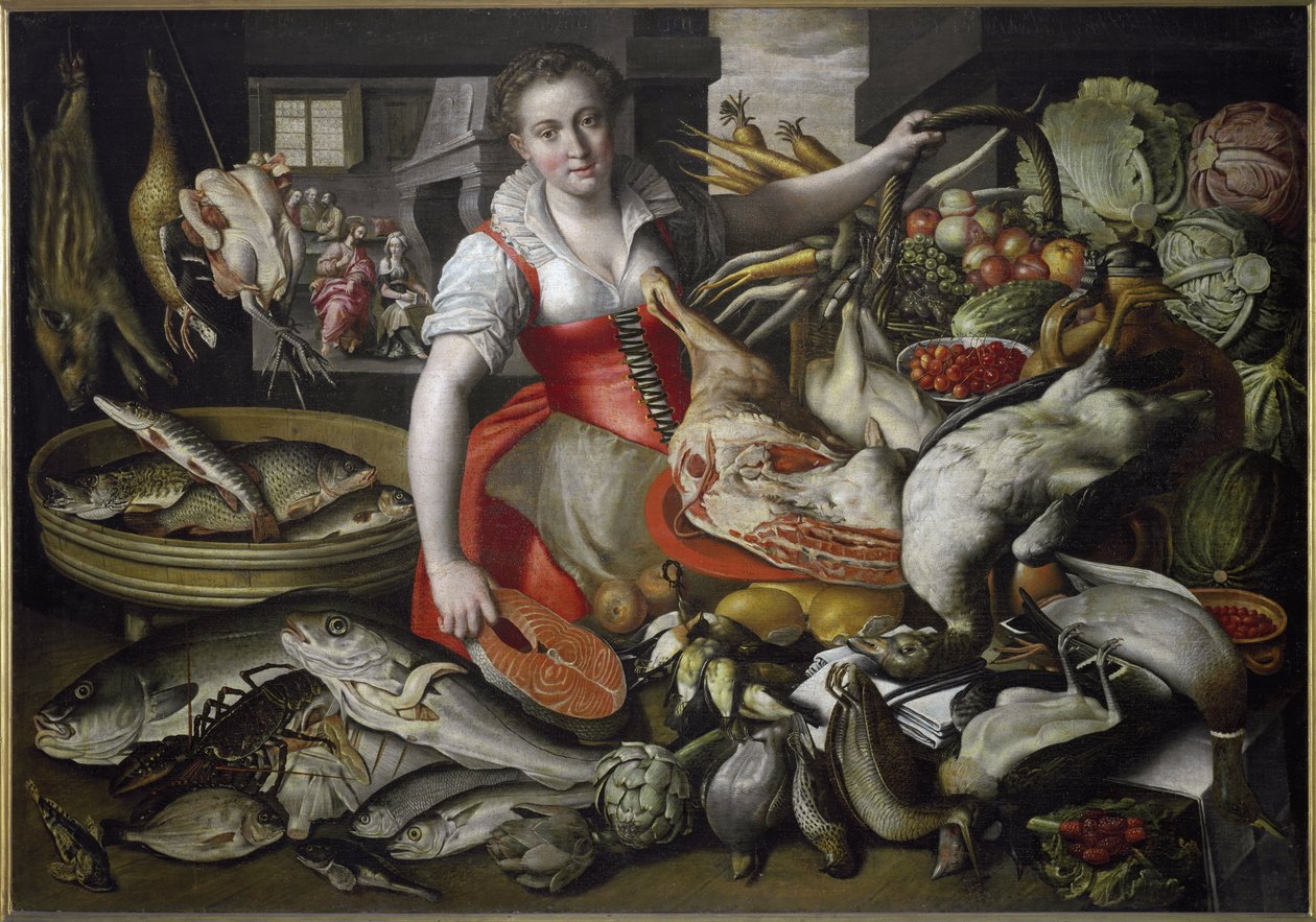 Christ in the House of Martha and Mary (oil on canvas 作者 文森佐·坎皮（Vincenzo Campi）