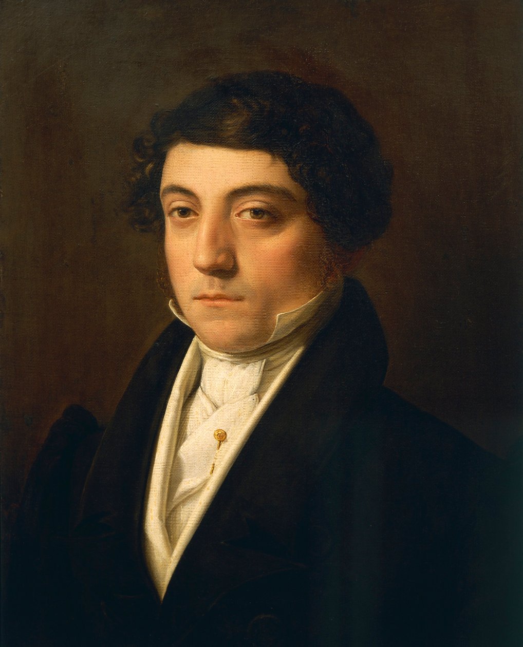 意大利，米兰，意大利作曲家 Gioacchino Rossini (1792 - 1868) 的肖像，约 1830 年 作者 文森佐·卡姆奇尼