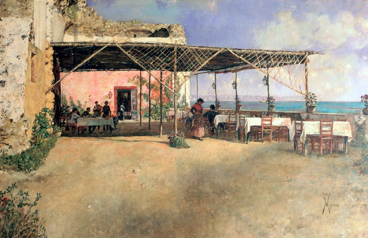 1886年在Posillipo的Taverna 作者 文森佐·米利亚罗（Vincenzo Migliaro）