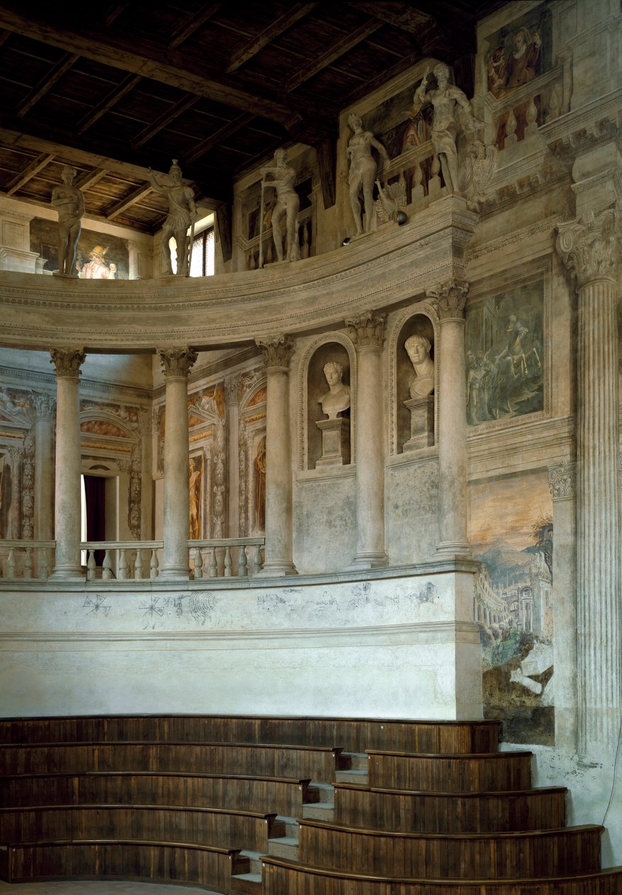Renaissance architecture: view of the Olympic Theatre (teatro olimpico) designed by architect Vincenzo Scamozzi (1552-1616) 1588-1590 Sabbioneta, Italy 作者 文森佐·斯卡莫兹（Vincenzo Scamozzi）