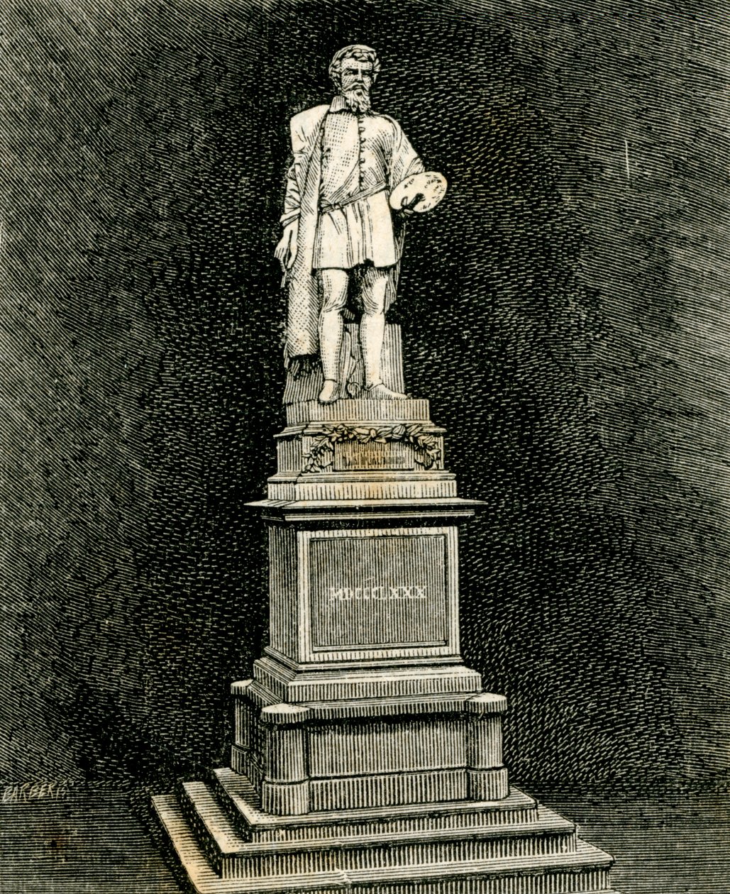 安东尼奥-阿莱格里-达-科雷焦纪念碑，文森佐-维拉（1820-1891 年）作品，意大利艾米利亚-罗马涅，科雷焦 作者 文森佐·维拉（Vincenzo Vela）
