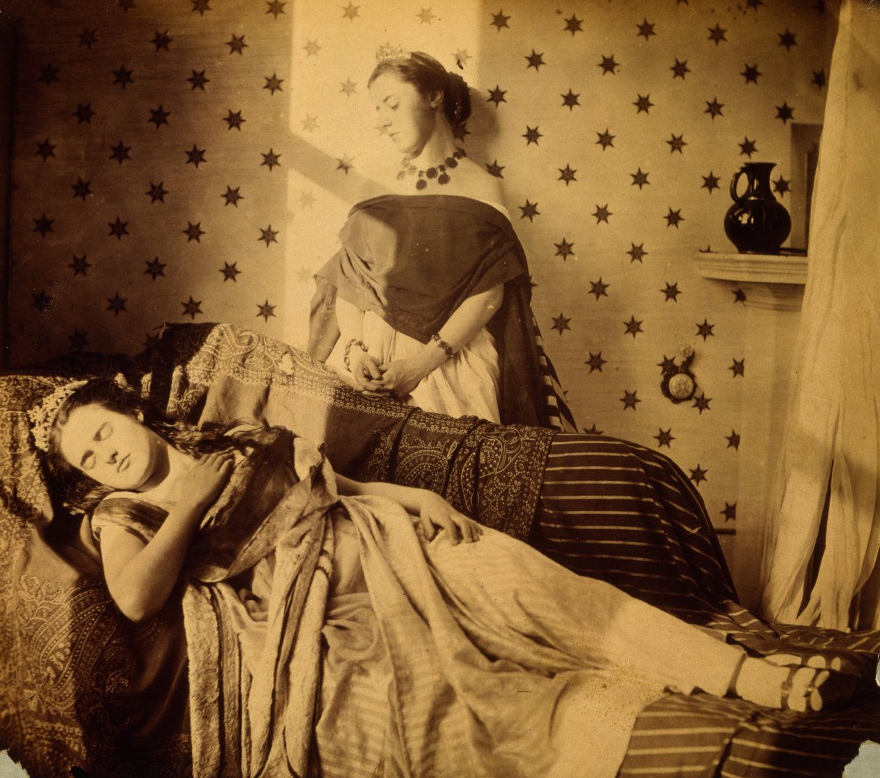 Isabella Grace和Clementina Maude的摄影研究，c.1853-4 作者 子爵夫人哈瓦登