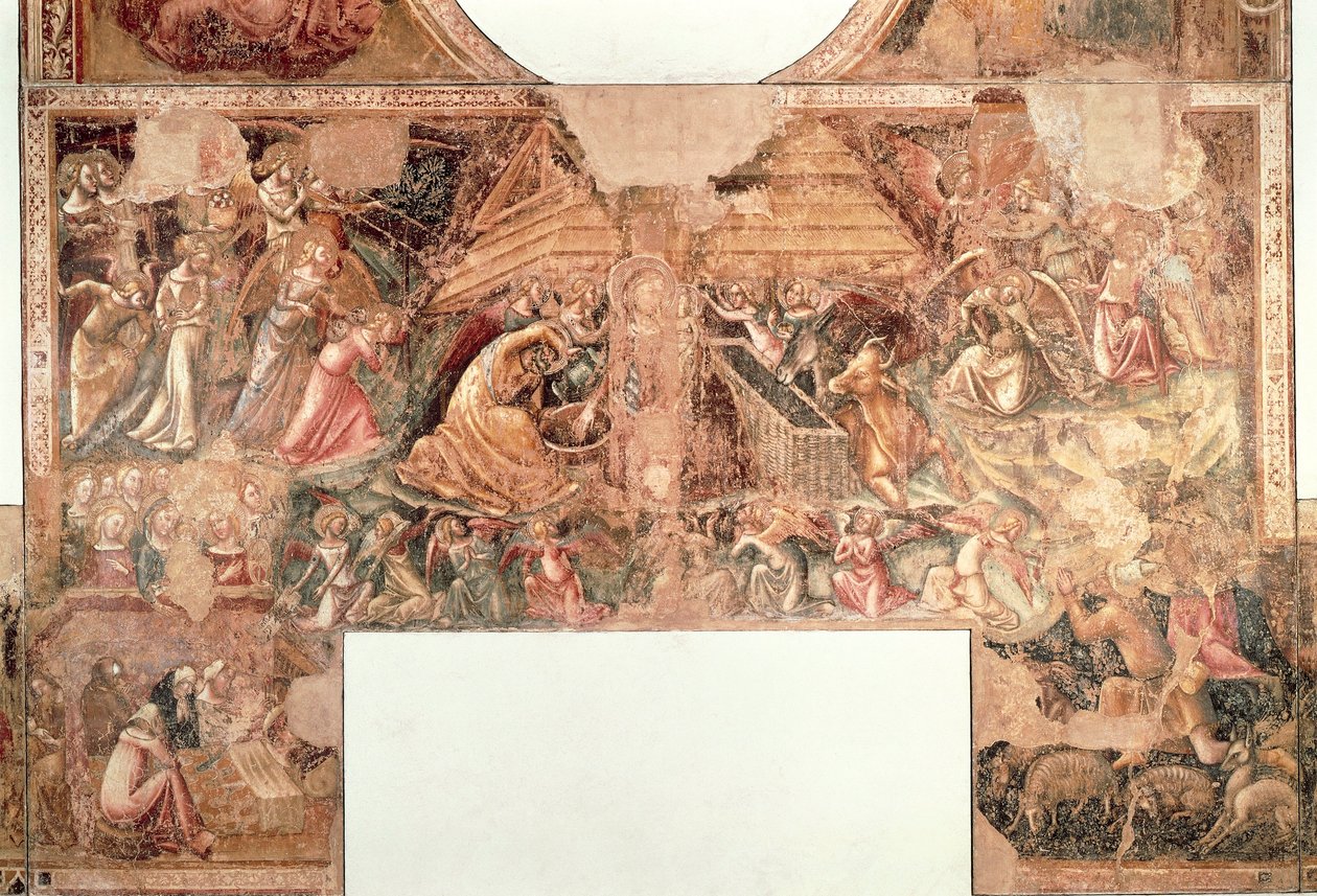 耶稣诞生场景，博洛尼亚，Vitale da Bologna（新鲜） 作者 维塔莱·达·博洛尼亚