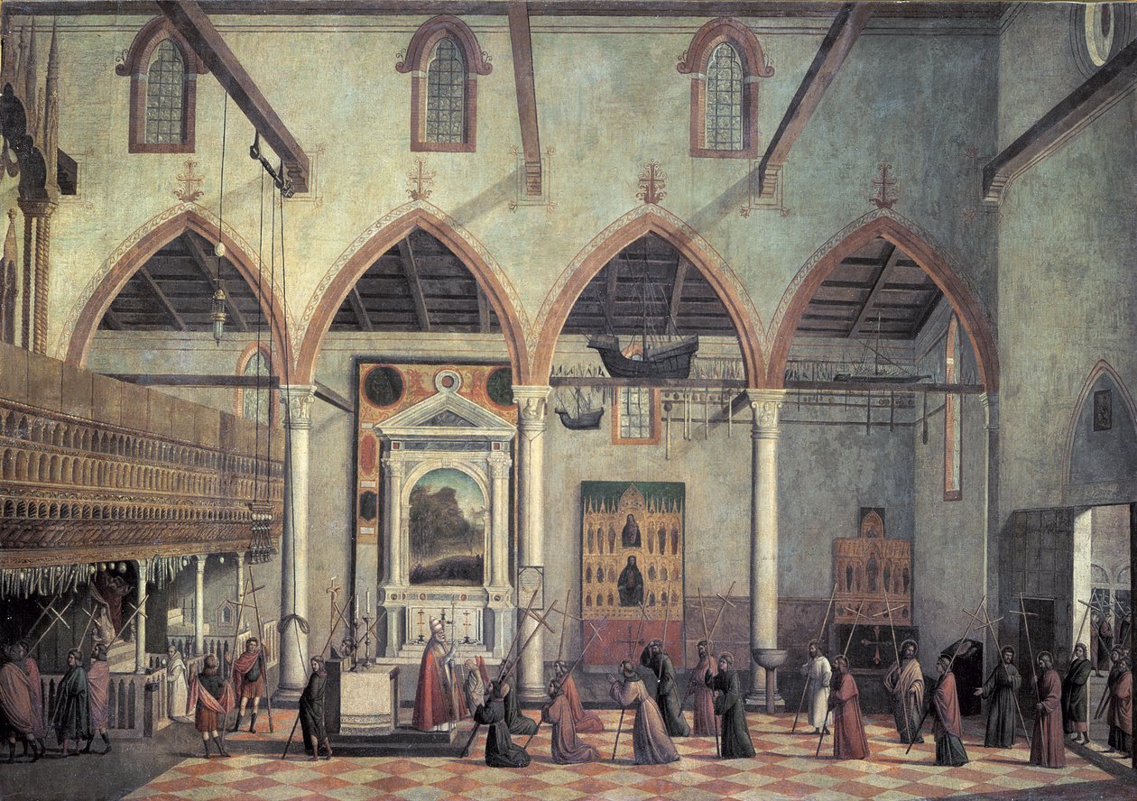 亚特兰特山被钉十字架的雕像在Sant&39;Antonio di Castello教堂，1512年 作者 维托雷·卡尔帕乔