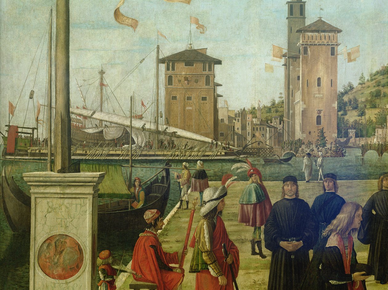 大使的回归，来自St. Ursula Cycle，1414-94详细的51114 作者 维托雷·卡尔帕乔