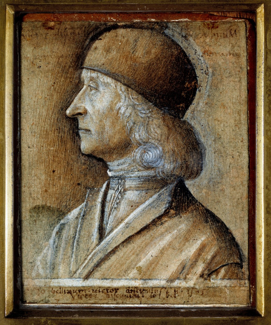 Giovanni Bellini dit il Giambellino（1430-1516）的肖像，文艺复兴时期的威尼斯画家。维托雷-迪-马特奥-贝利尼亚诺（V.1485-1529）的绘画作品 作者 维托雷·贝利里亚诺