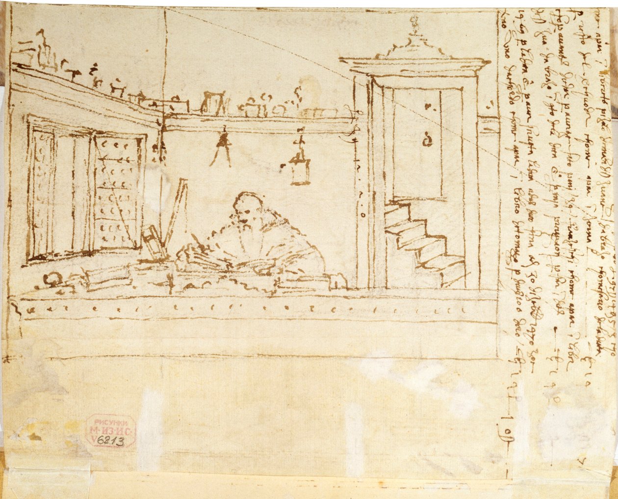 1502-1505年，手里拿着钢笔的哲学家 作者 维托雷·卡尔帕乔