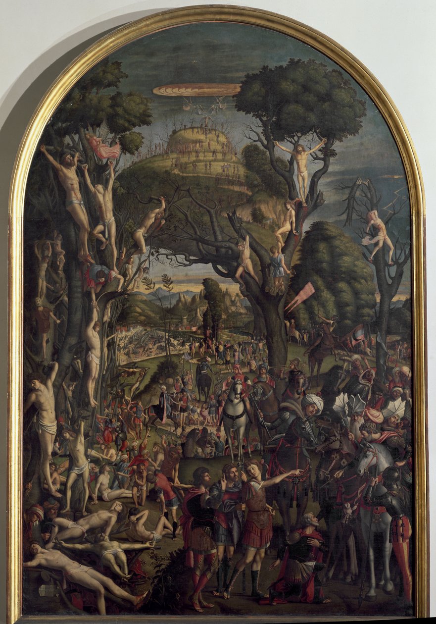 The Crucifixion of the Ten Thousand Martyrs on Mount Ararat - Oil on canvas 作者 维托雷·卡尔帕乔