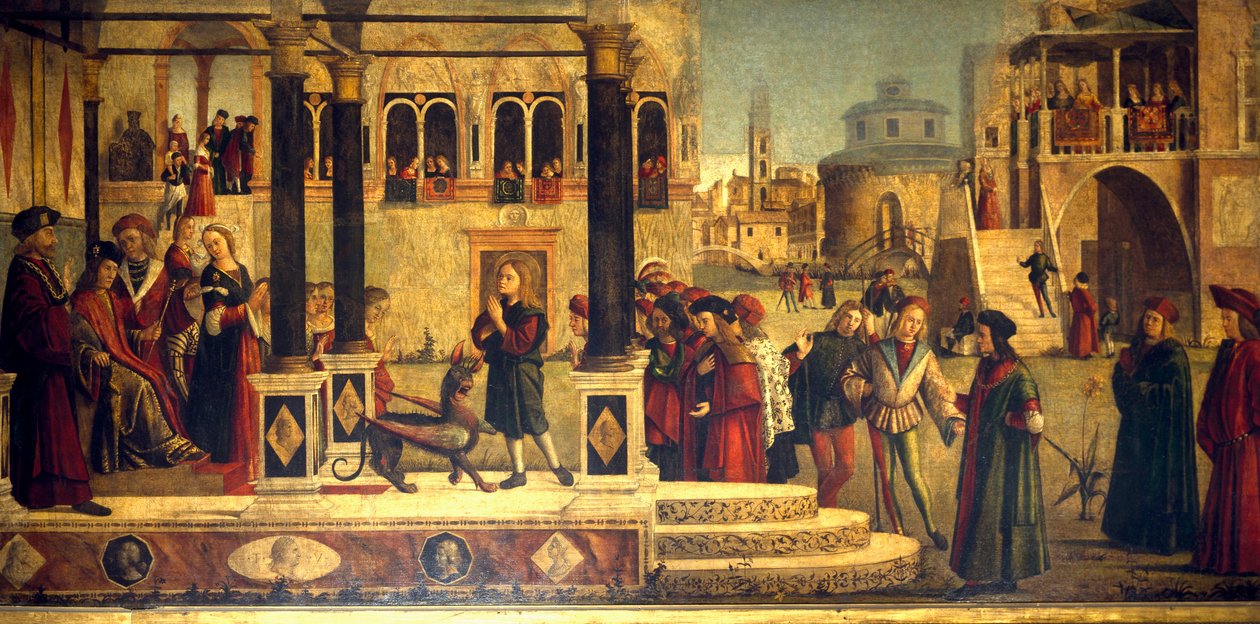 《圣特里丰尼乌斯的奇迹》，维托雷·卡尔帕乔（Vittore Carpaccio，约 1465-1525 或 1526 年）创作，威尼斯圣乔治·德利·斯基亚沃尼学校 作者 维托雷·卡尔帕乔