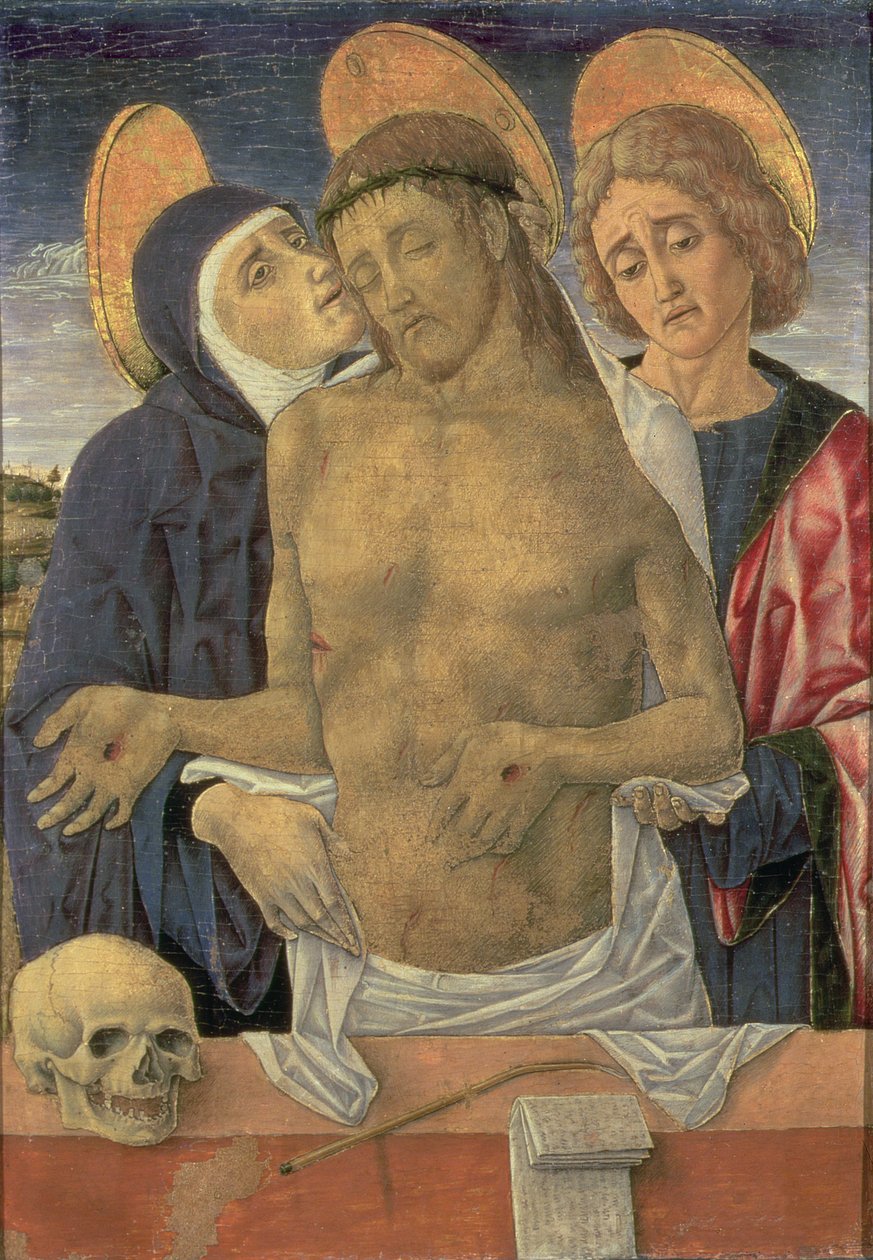 Pieta（面板上的蛋彩画） 作者 维托雷·克里维利（Vittore Crivelli）