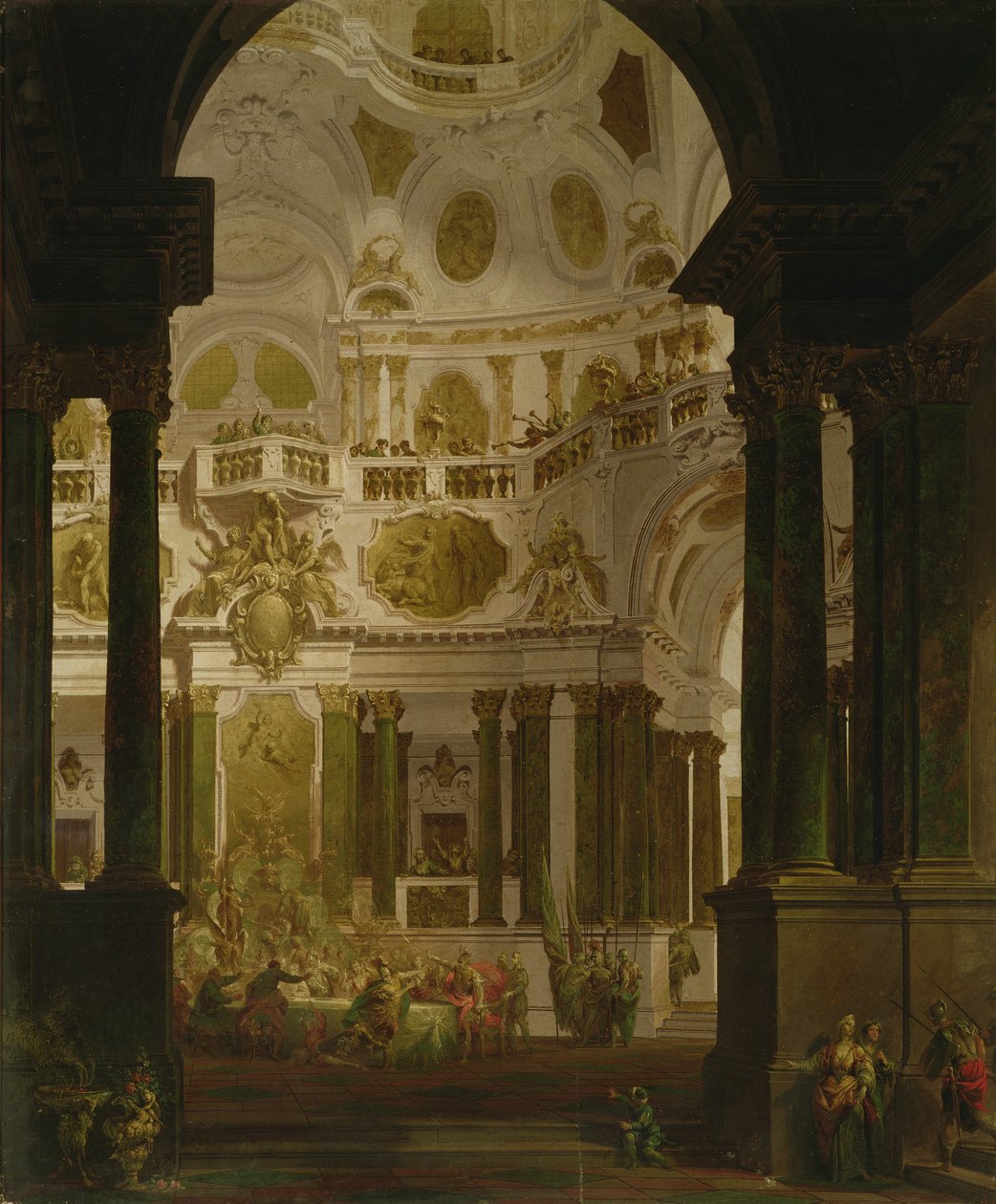 Belshazzar盛宴（画布上的蛋彩画） 作者 维托里奥·玛丽亚·比加里（Vittorio Maria Bigari）