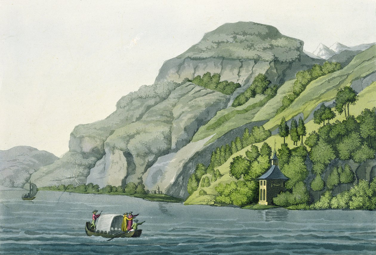 威廉·泰尔教堂，来自“各国风俗”，出版c.1800-18（彩色版画） 作者 维托里奥·雷纳里（Vittorio Raineri）