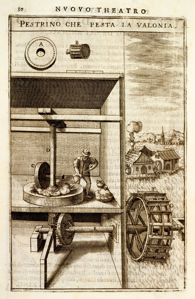 水力破碎或铣床，1607 作者 维托里奥·宗卡（Vittorio Zonca）