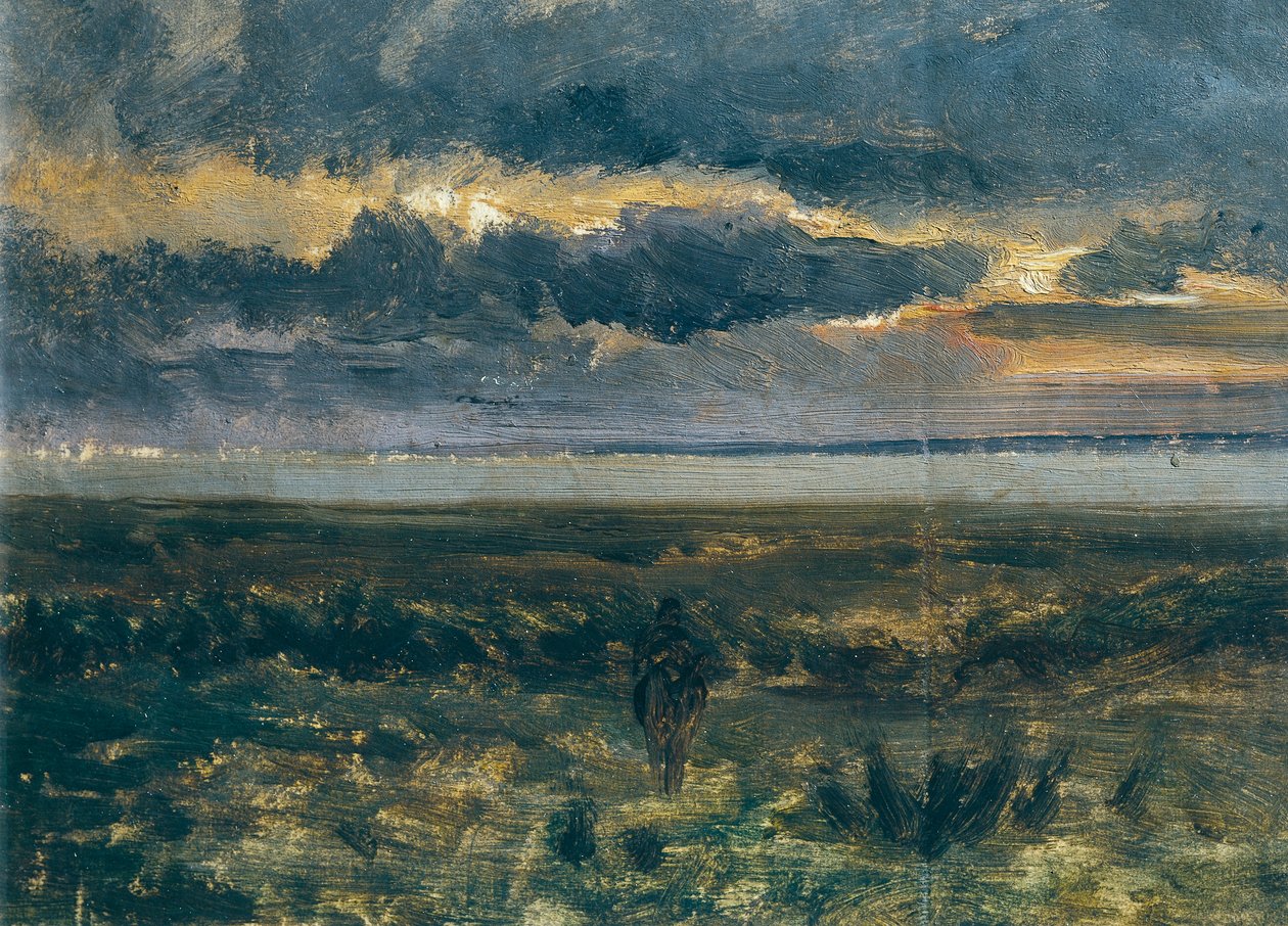 海上日落，维托里奥·阿文多 (Vittorio Avondo，1836-1910) 作 作者 维托里奥·阿冯多