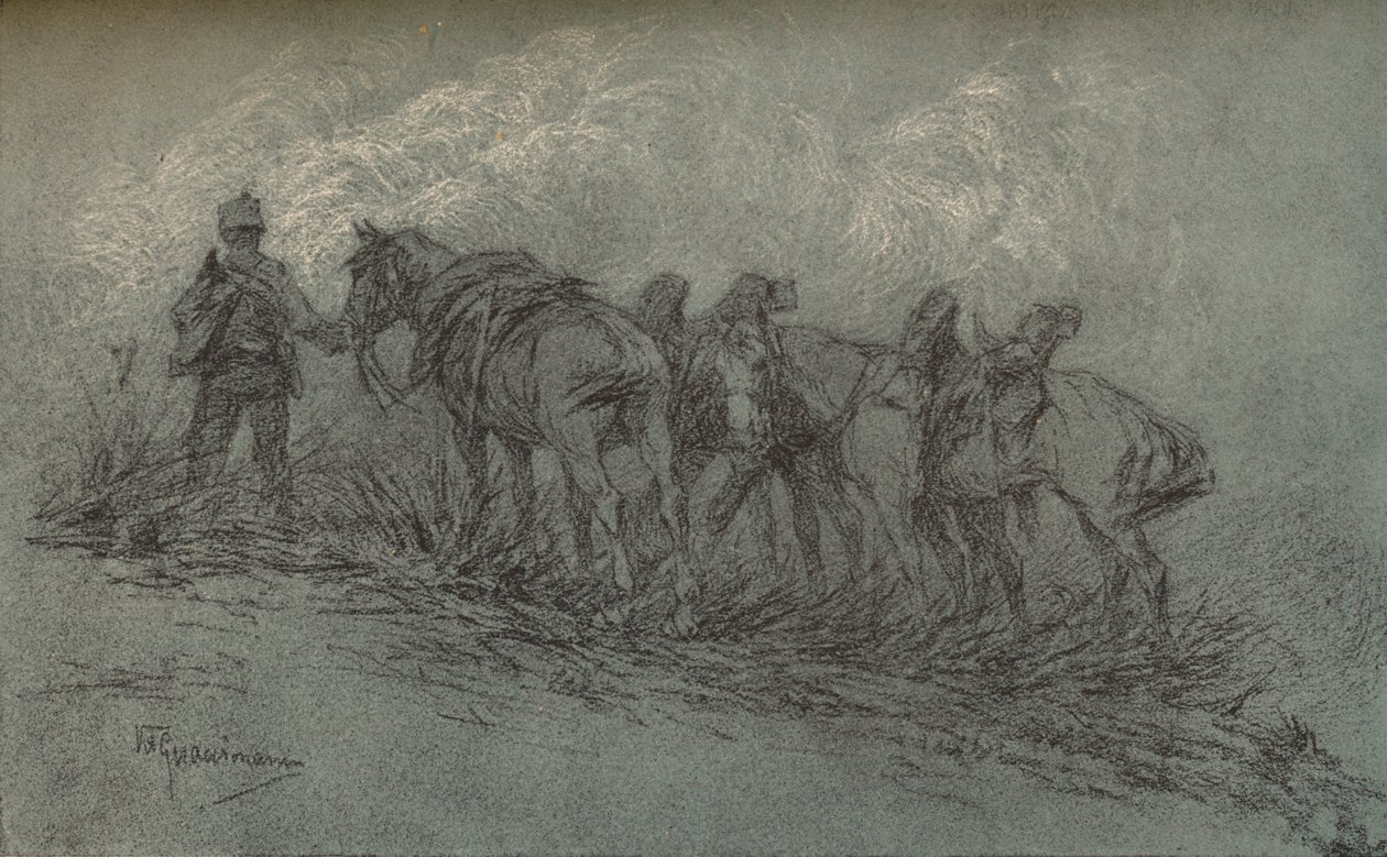Vittorio Guaccimanni进行的粉笔研究，c1900年 作者 维托里奥·瓜西曼尼