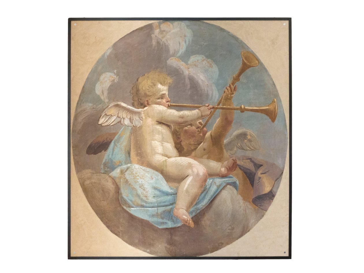天使壁画，最初出自圣奥古斯汀教堂 作者 维托里奥·玛丽亚·比加里（Vittorio Maria Bigari）