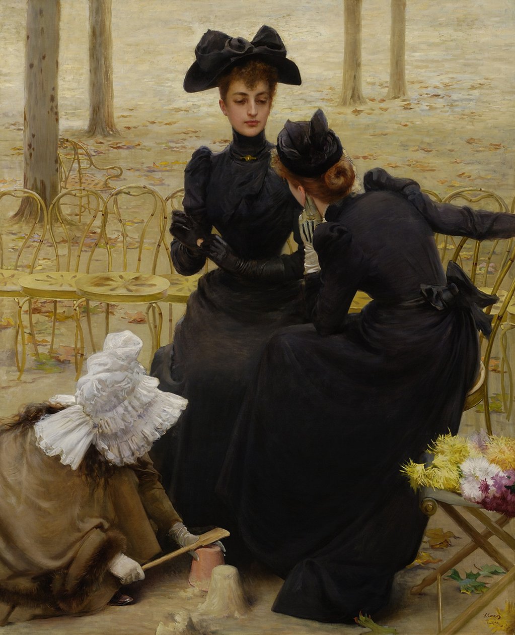 卢森堡公园的对话，1892年 作者 维托里奥·马特奥·科科斯（Vittorio Matteo Corcos）