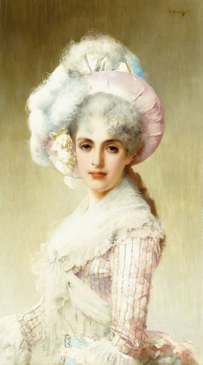 粉红色的优雅女士 作者 维托里奥·马特奥·科科斯（Vittorio Matteo Corcos）