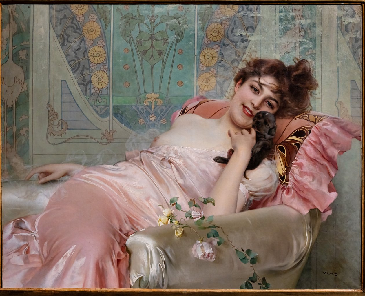 带着小狗的女士 作者 维托里奥·马特奥·科科斯（Vittorio Matteo Corcos）