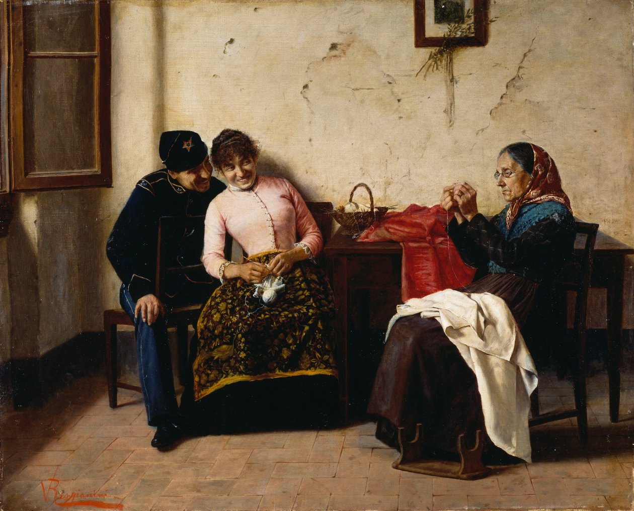 求婚者》，维托里奥-雷贾尼尼（1858-1938 年）创作，布面油画，65x59.5 厘米 作者 维托里奥·雷吉亚尼（Vittorio Reggianini）