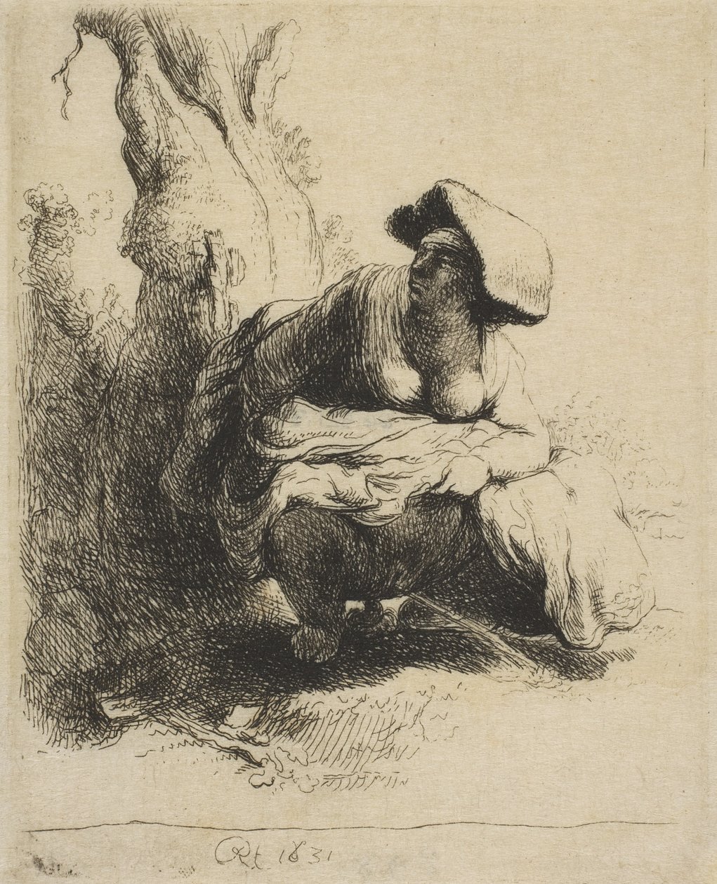 A Woman Making Water, late 18thearly 19th century., late 18thearly 19th century. 作者 天才天龙