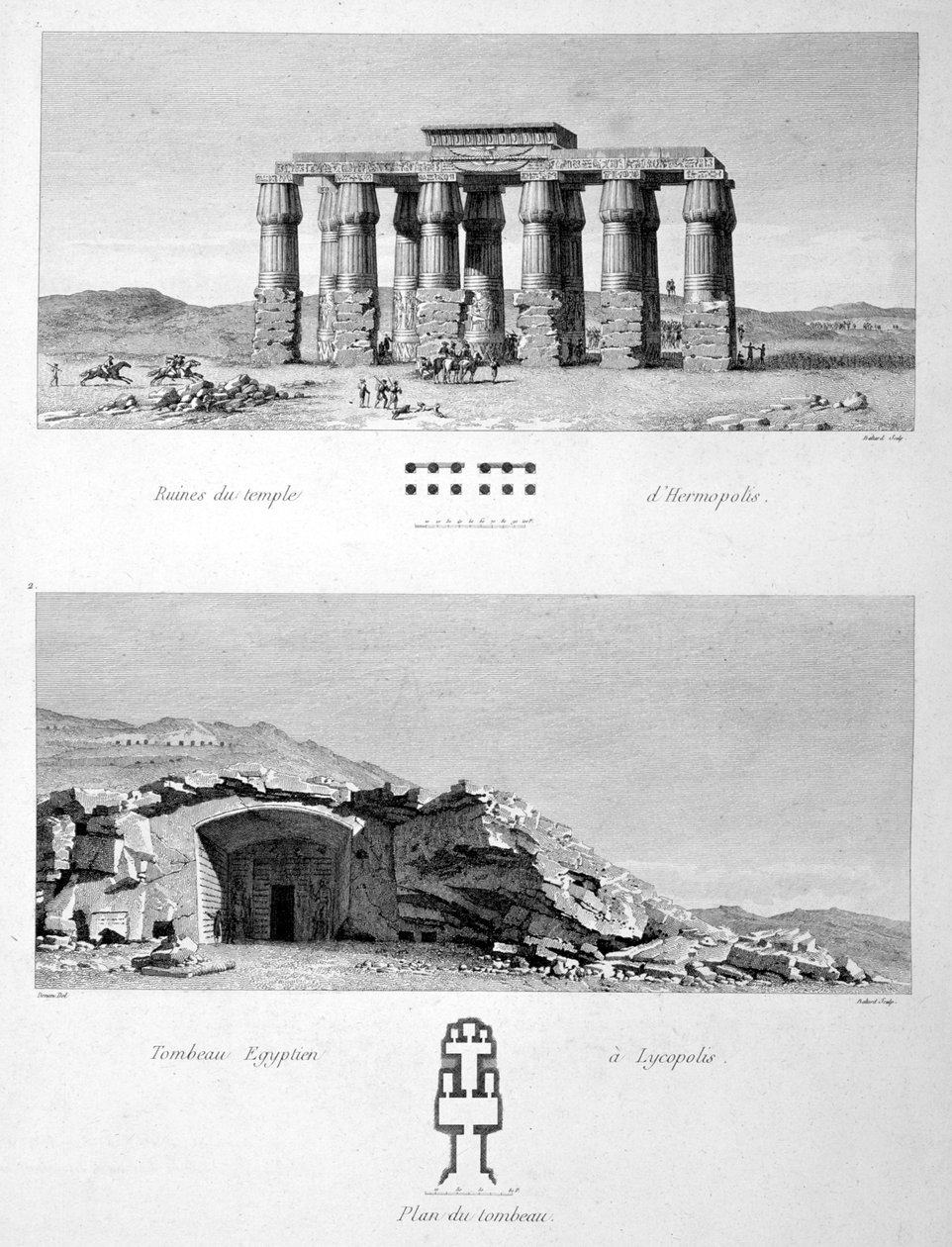 赫莫波利斯神庙和埃及吕科波利斯陵墓，1802年 作者 天才天龙