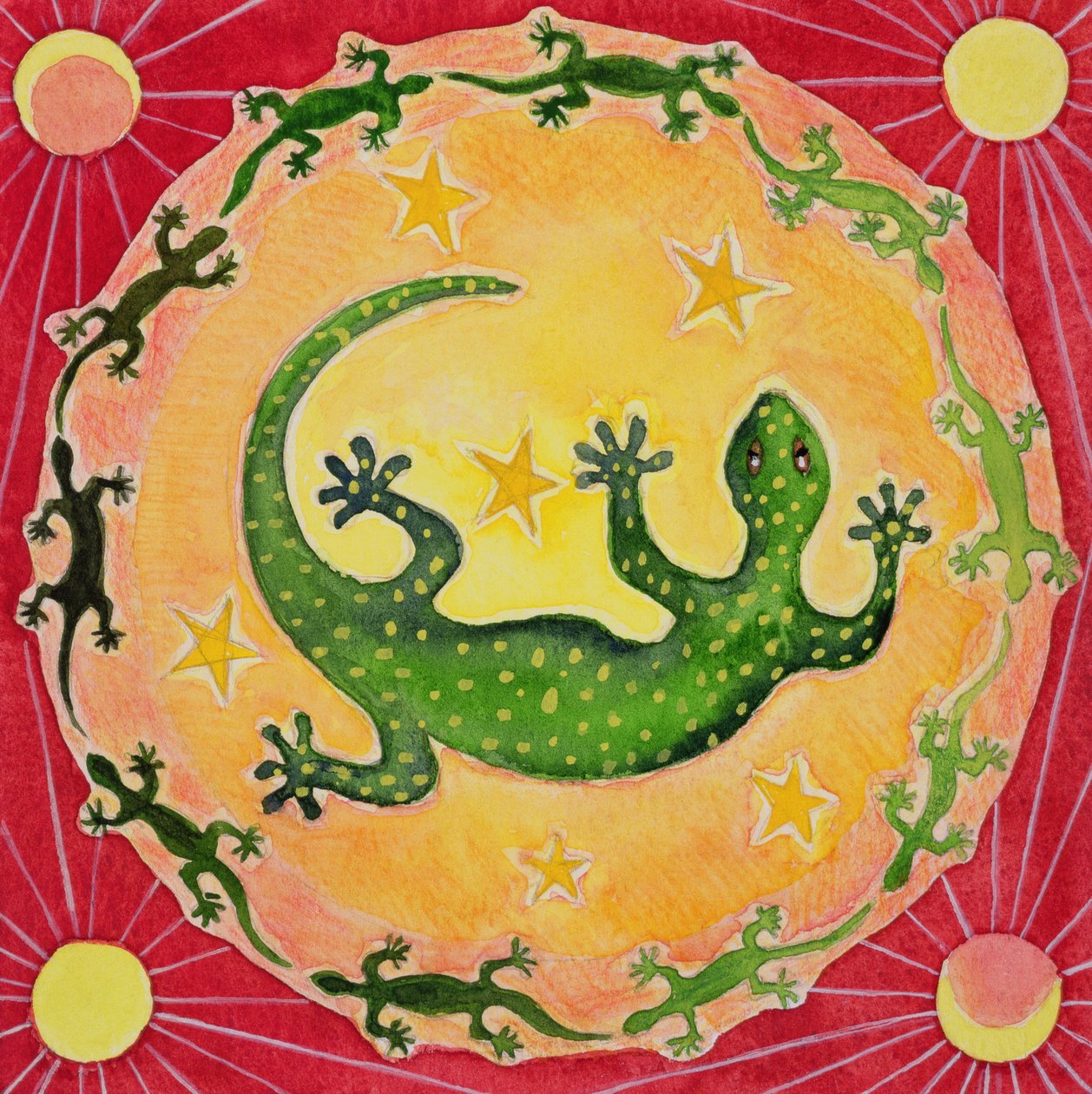 Gecko，1998（wc on paper） 作者 维维卡·亚历山大