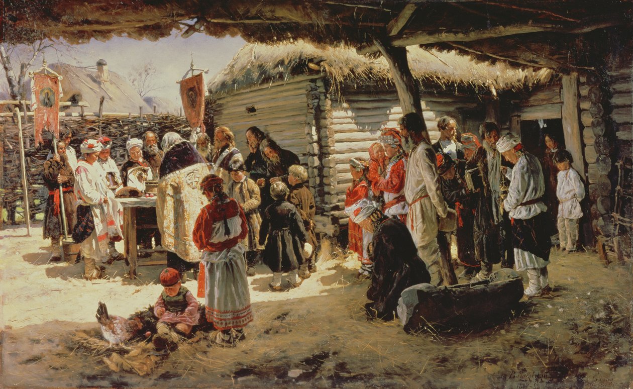 复活节弥撒，1887-88 作者 弗拉基米尔·埃戈罗维奇·马科夫斯基