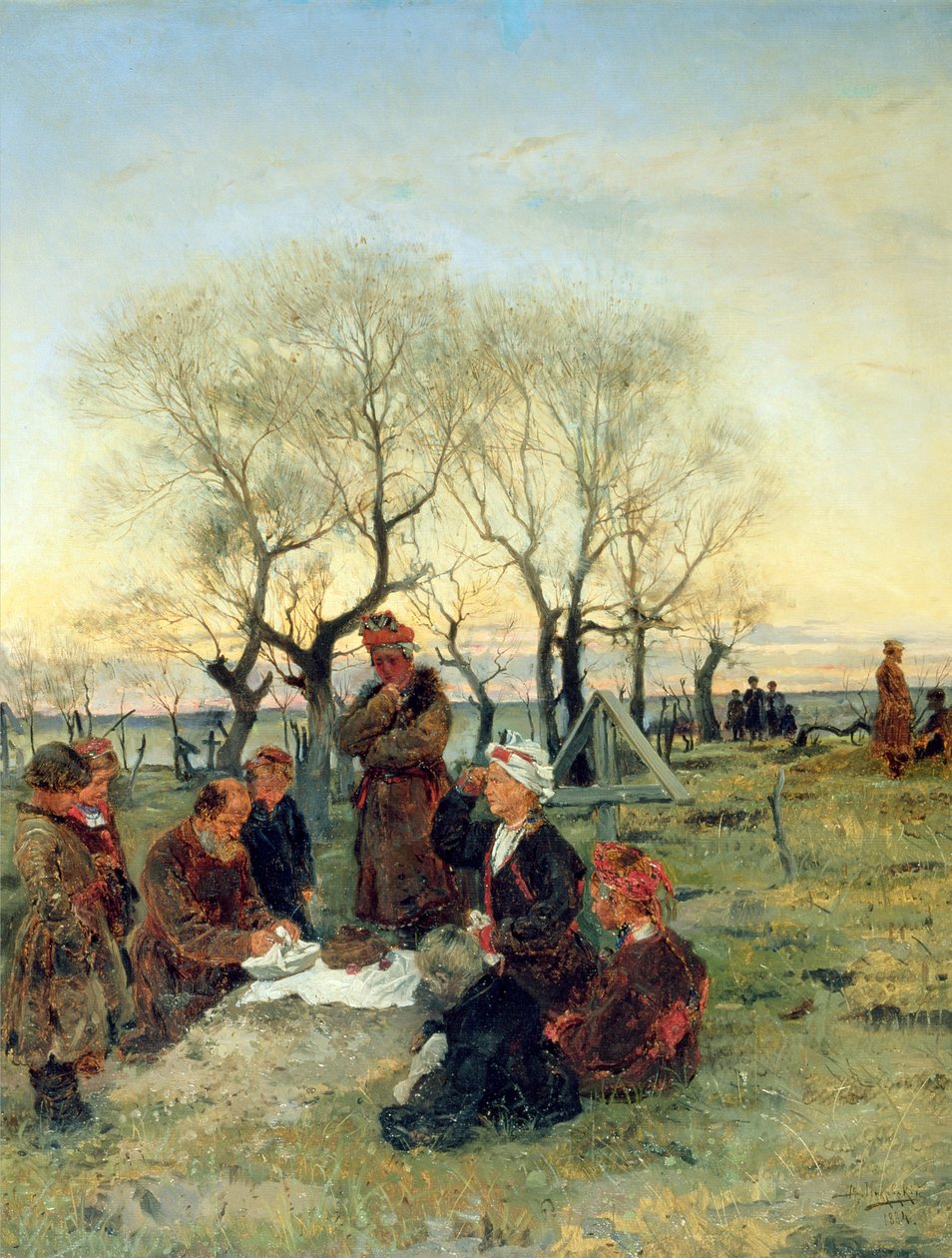 坟墓的葬礼，1884年 作者 弗拉基米尔·埃戈罗维奇·马科夫斯基