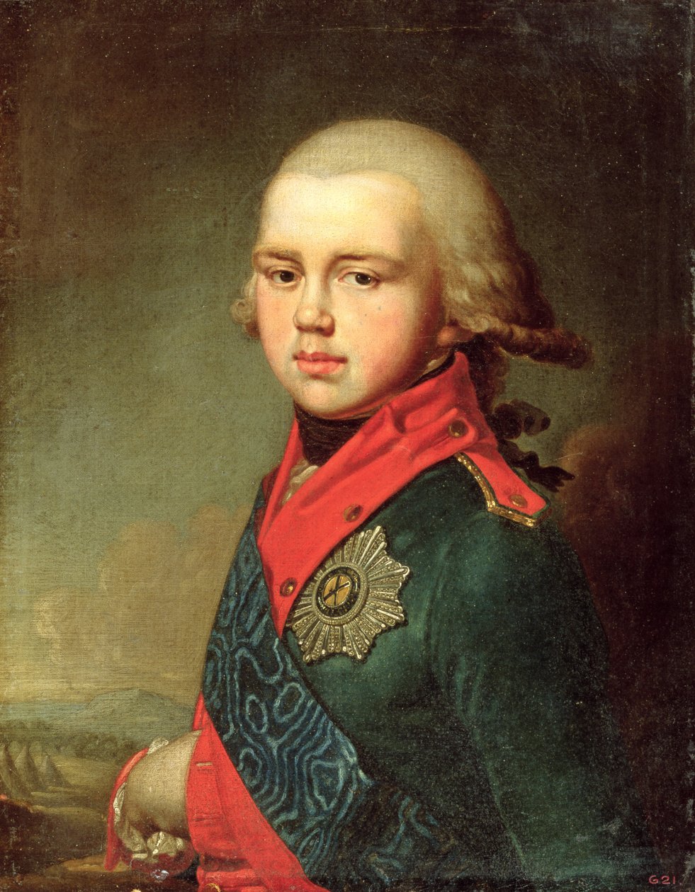 大公康斯坦丁·帕夫洛维奇（1779-1831）1795年的肖像 作者 弗拉基米尔·卢基希·波罗维科夫斯基