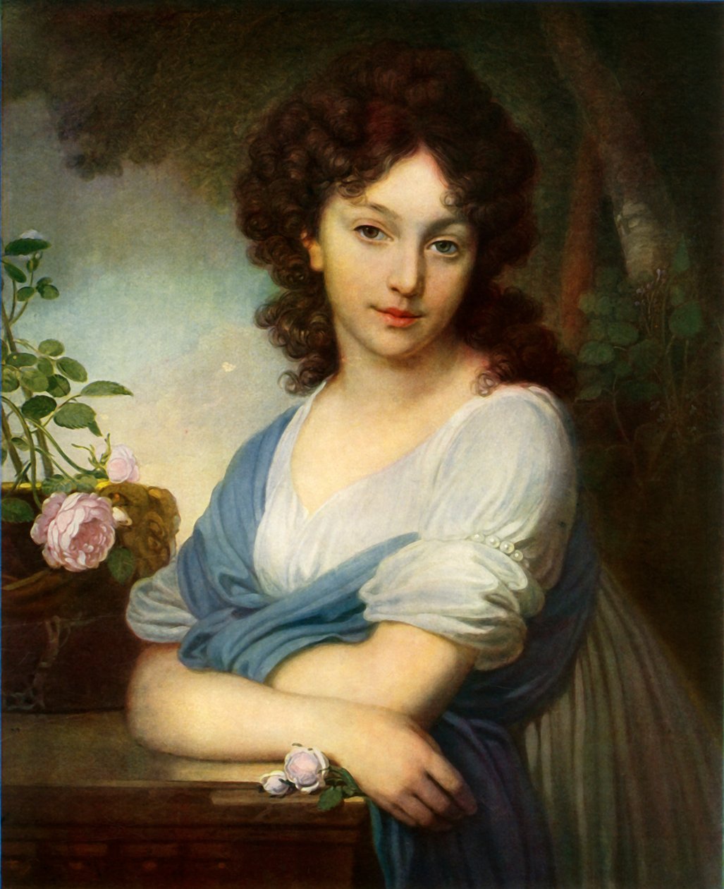 Yelena Alexandrovna Naryshkina的画像》，1799年，1965年。 作者 弗拉基米尔·博罗维科夫斯基