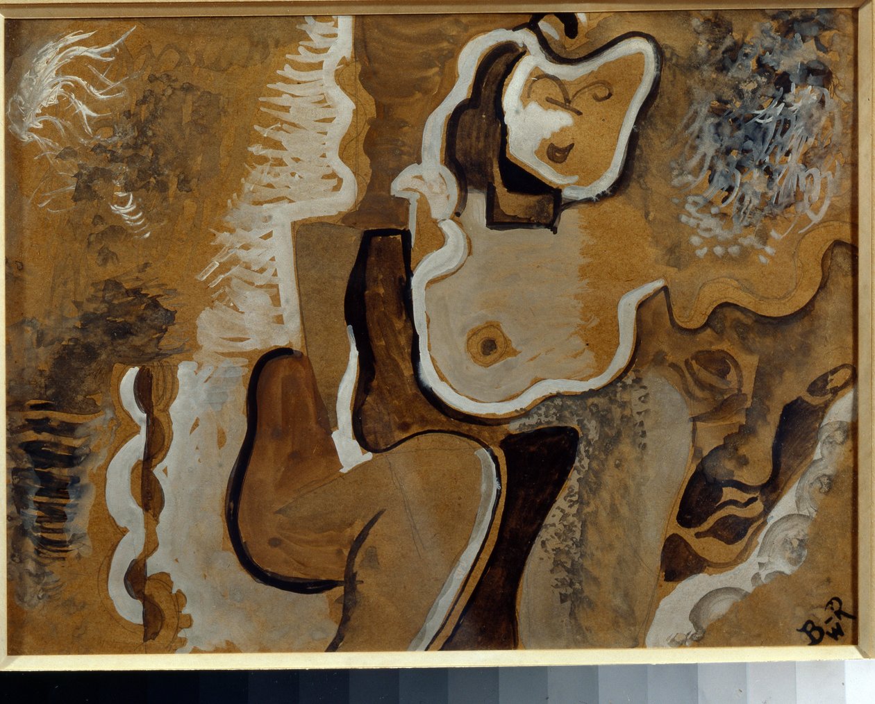 Composition abstraite - Oeuvre de Vladimir Davidovich Baranov Rossine (Baranov-Rossine) (Wladimir Daniel Baranoff Rossine (Baranoff-Rossine) (1888-1944), gouache sur carton (24x31 cm), vers 1913 - 抽象构图，纸板上的水粉画，作者：弗拉基米尔-达维 作者 丹尼尔·弗拉基米尔·巴拉诺夫·罗辛
