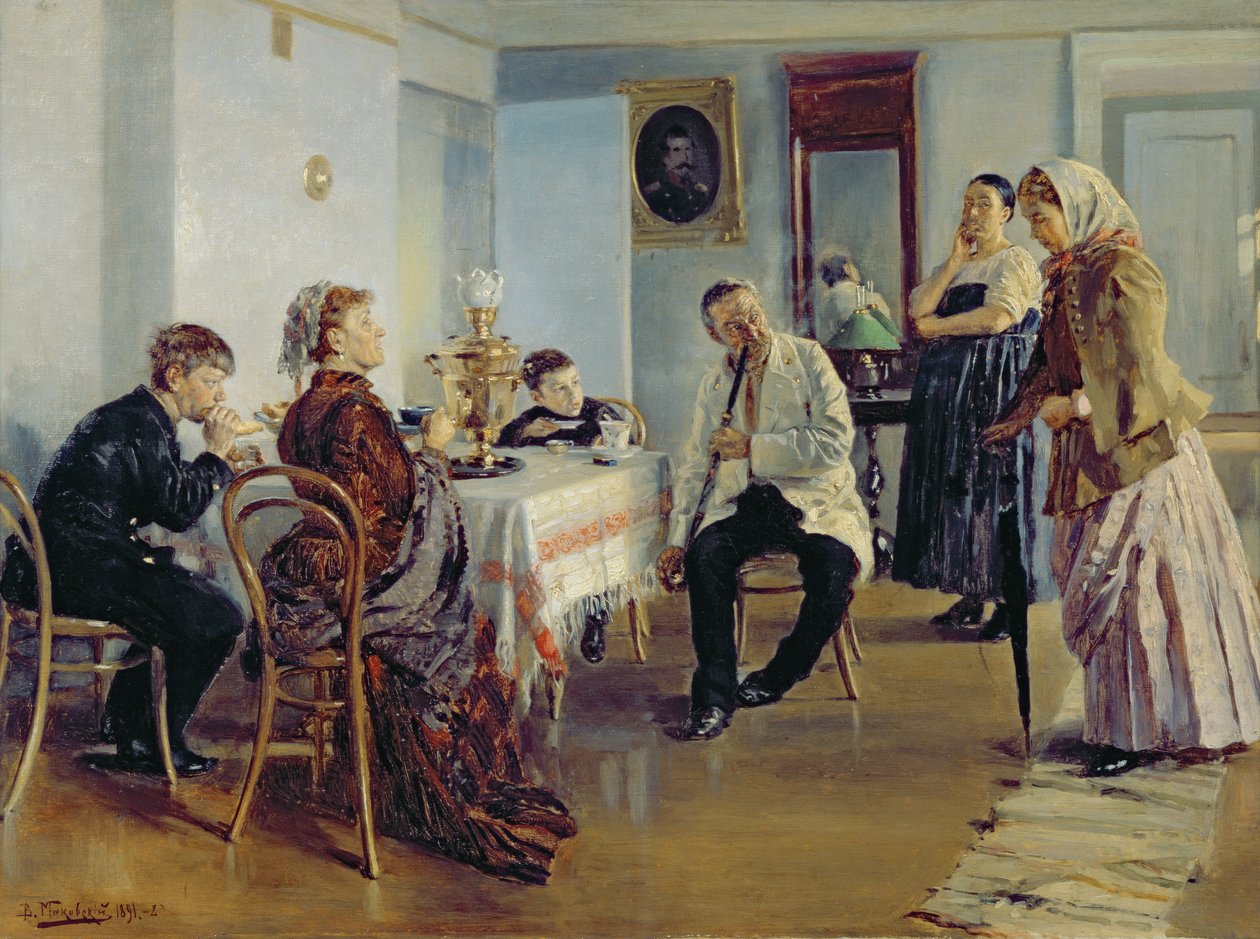 雇佣一名女佣，1891-92 作者 弗拉基米尔·埃戈罗维奇·马科夫斯基