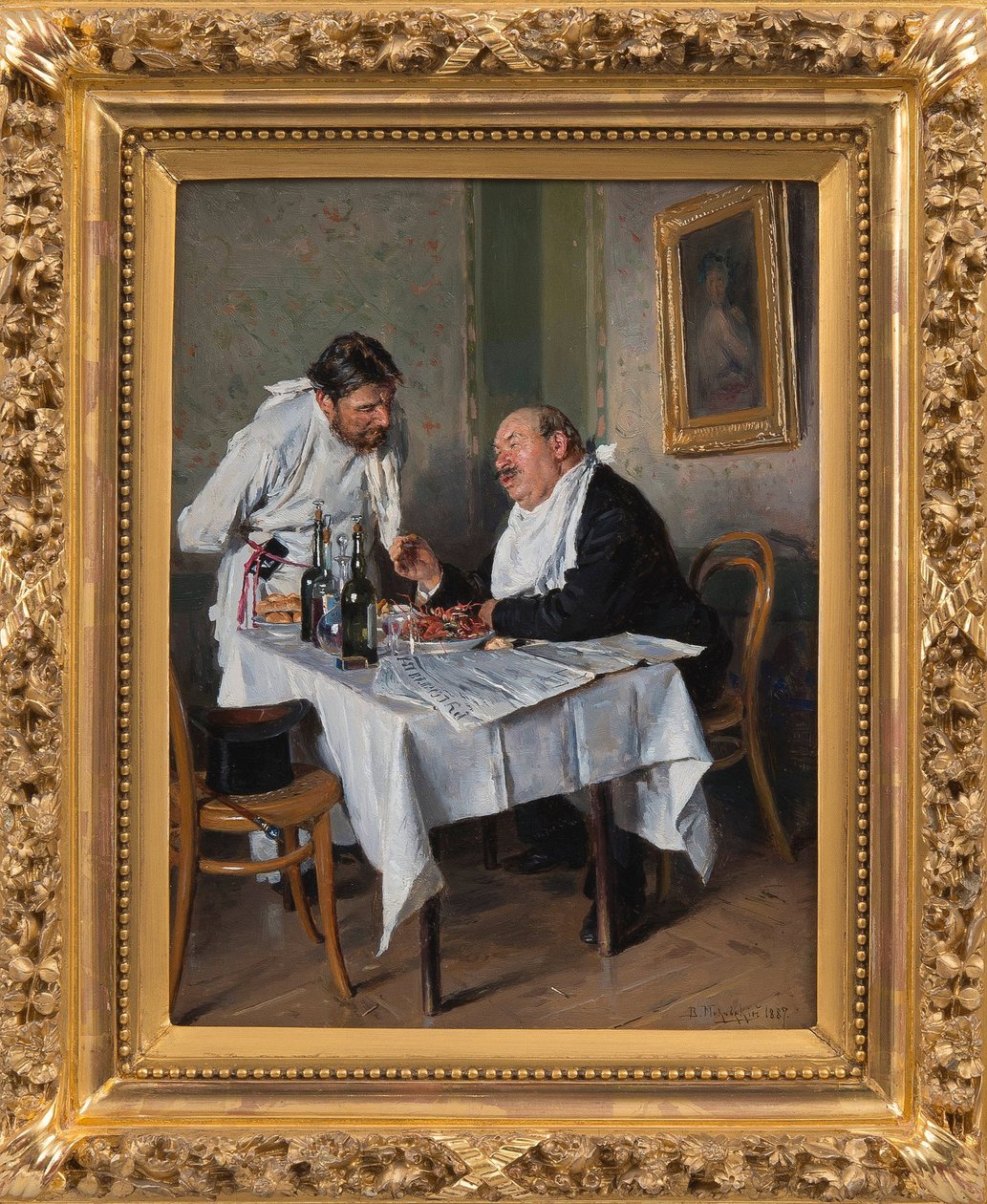 弗拉基米尔·叶戈罗维奇（Vladimir Yegorovich，1846-1920）在马科夫斯基餐厅 作者 弗拉基米尔·埃戈罗维奇·马科夫斯基