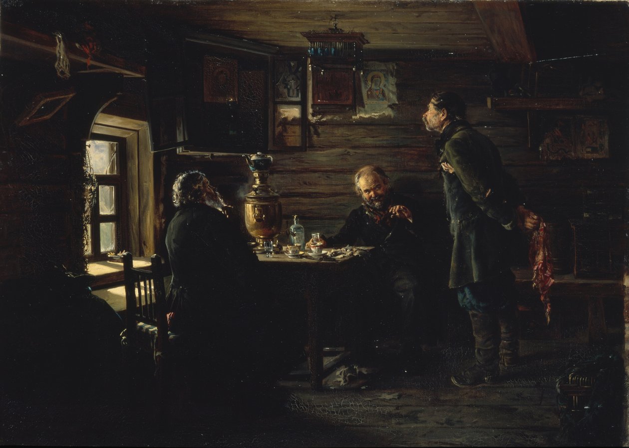 夜莺恋人，1872-1873年 作者 弗拉基米尔·埃戈罗维奇·马科夫斯基