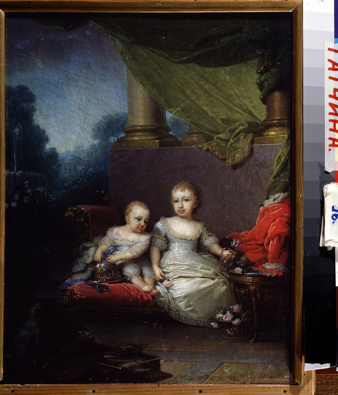 Portrait de la grande duchesse Anna Pavlovna et du grand duc Nicholas Pavlovich, enfants.（安娜-帕夫洛芙娜大公夫人和尼古拉斯-帕夫洛维奇大公的儿童肖像）。Oeuvre de Vladimir Lukich Borovikovsky (ou Borovikovski) (1757-1825).与 作者 弗拉基米尔·卢基希·波罗维科夫斯基