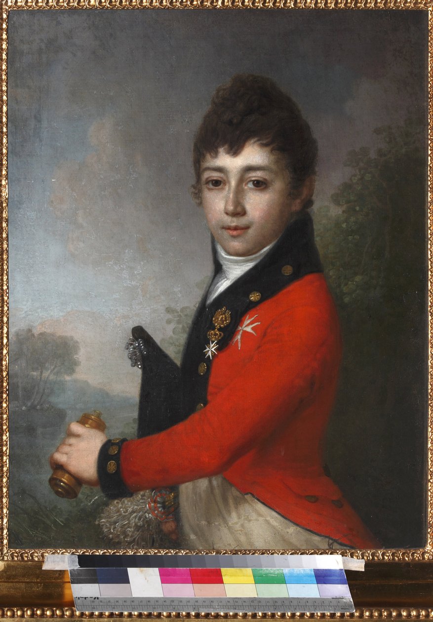 阿列克谢（亚历克西斯）-尼古拉耶维奇-谢多宾男爵（1790-1834 年）童年肖像》，波罗维科夫斯基，弗拉基米尔-卢基奇（1757-1825 年）。布面油画，19 世纪中叶，波德斯塔尼茨基收藏 作者 弗拉基米尔·卢基希·波罗维科夫斯基