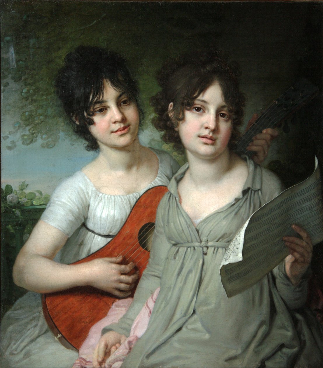 安娜·加加里纳（Anna Gagarina）和瓦尔瓦拉·加加里纳（Varvara Gagarina）肖像伯爵夫人，1802 作者 弗拉基米尔·卢基希·波罗维科夫斯基