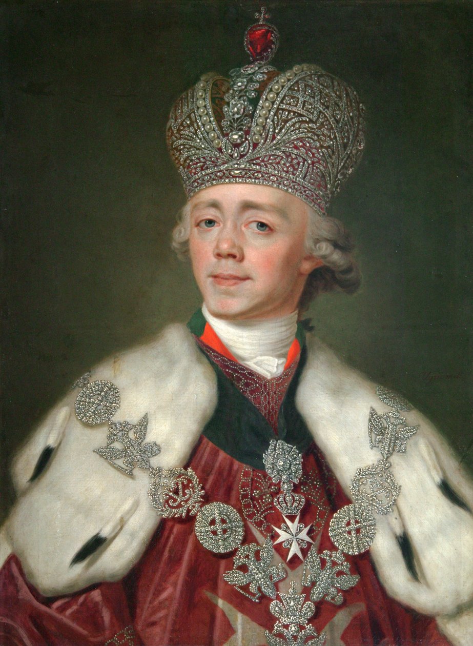 俄罗斯皇帝保罗一世的肖像》，1754-1801，1799-1800。 作者 弗拉基米尔·卢基希·波罗维科夫斯基