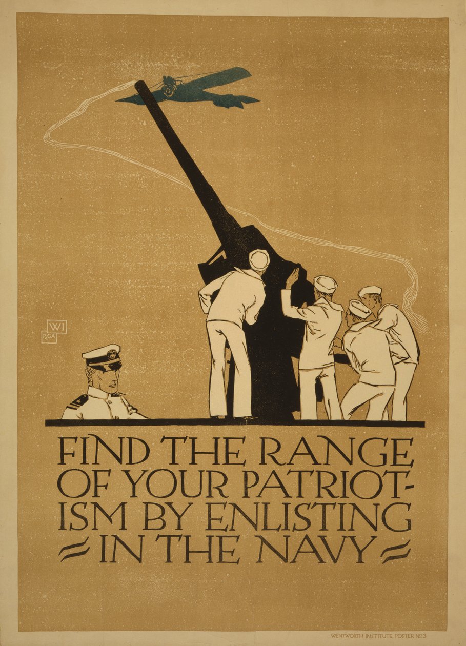 “入伍，找到爱国主义的范围”，1918年 作者 Vojtech Preissig