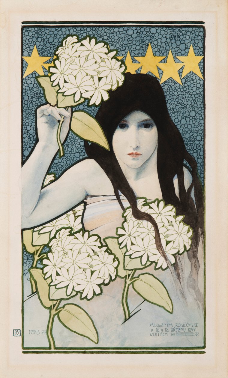 昼夜双联画，1899年。 作者 Vojtech Preissig