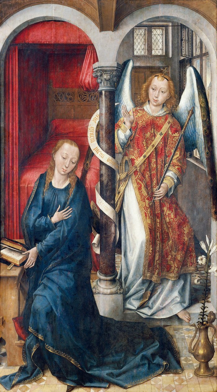 《天使报喜》，Vrancke van der Stockt 作（1420 年之前 - 约 1495 年） 作者 弗兰克·范·德·斯托克