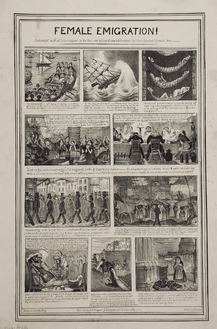 女性移民！，由R. Redman为GS Tregear，90 Cheapside，伦敦，1834年10月印刷 作者 纽曼