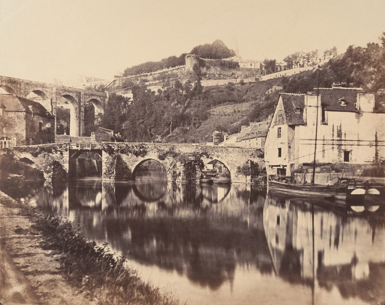迪南港，布列塔尼，1856年。 作者 WA曼塞尔