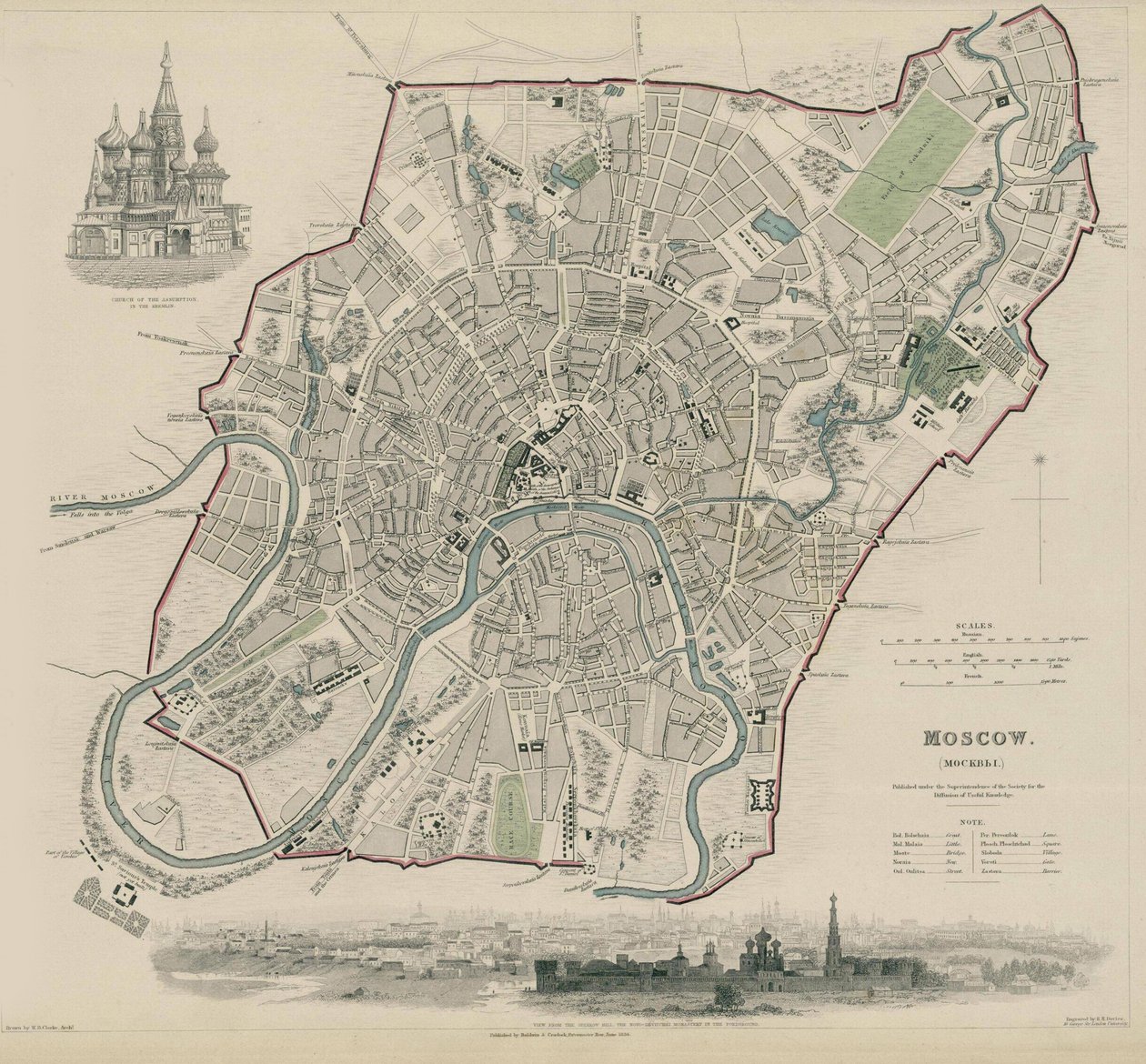 莫斯科地图，1836年 作者 WB克拉克