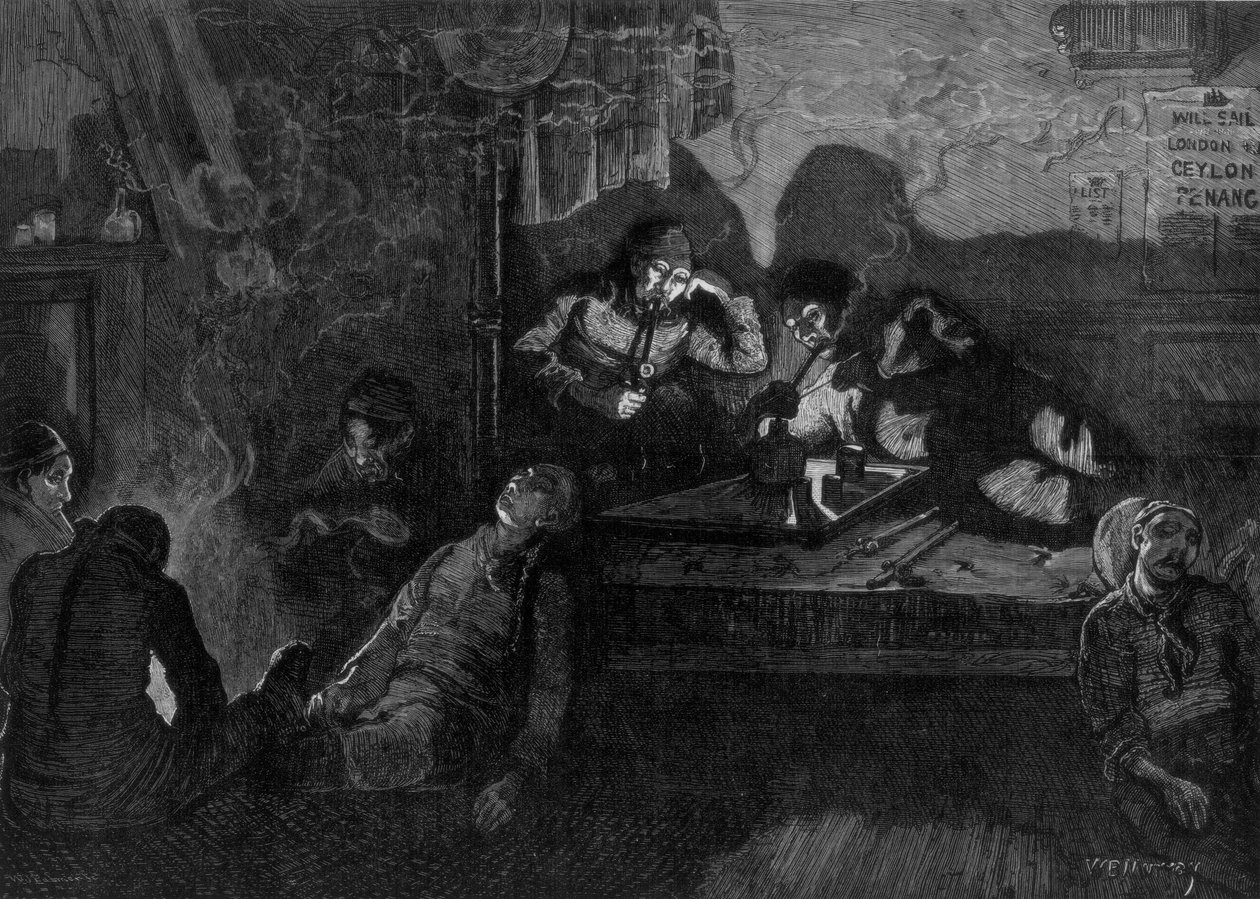 伦敦东区的鸦片吸食情况》，1874年。 作者 WB默里