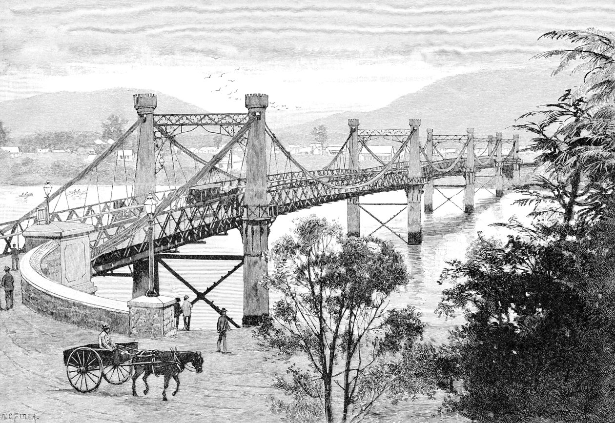 澳大利亚昆士兰州罗克汉普顿的大桥，1886年 作者 WC 过滤器
