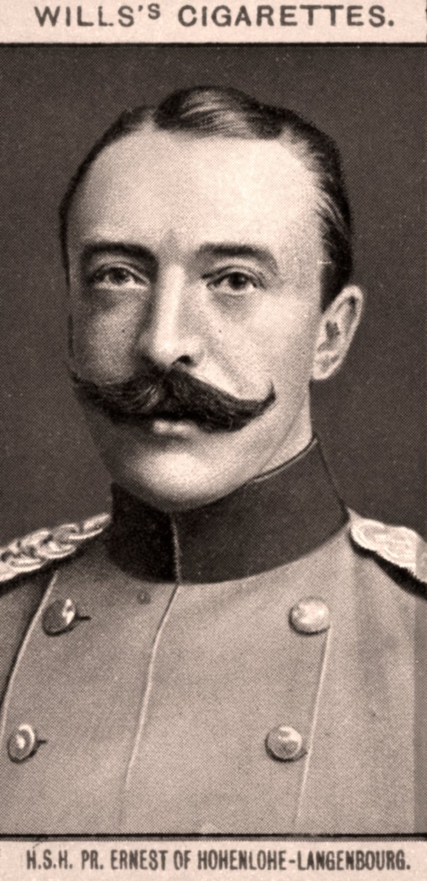 HSH，PR。霍恩洛厄-朗根堡的欧内斯特（Ernest），1908年。 作者 WD和HO遗嘱