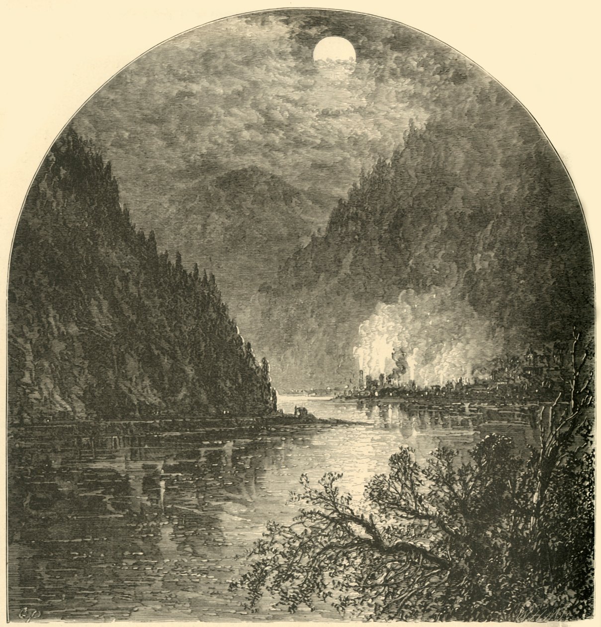 邓坎农，朱尼亚塔河口》，1874年。   作者 WH莫尔斯
